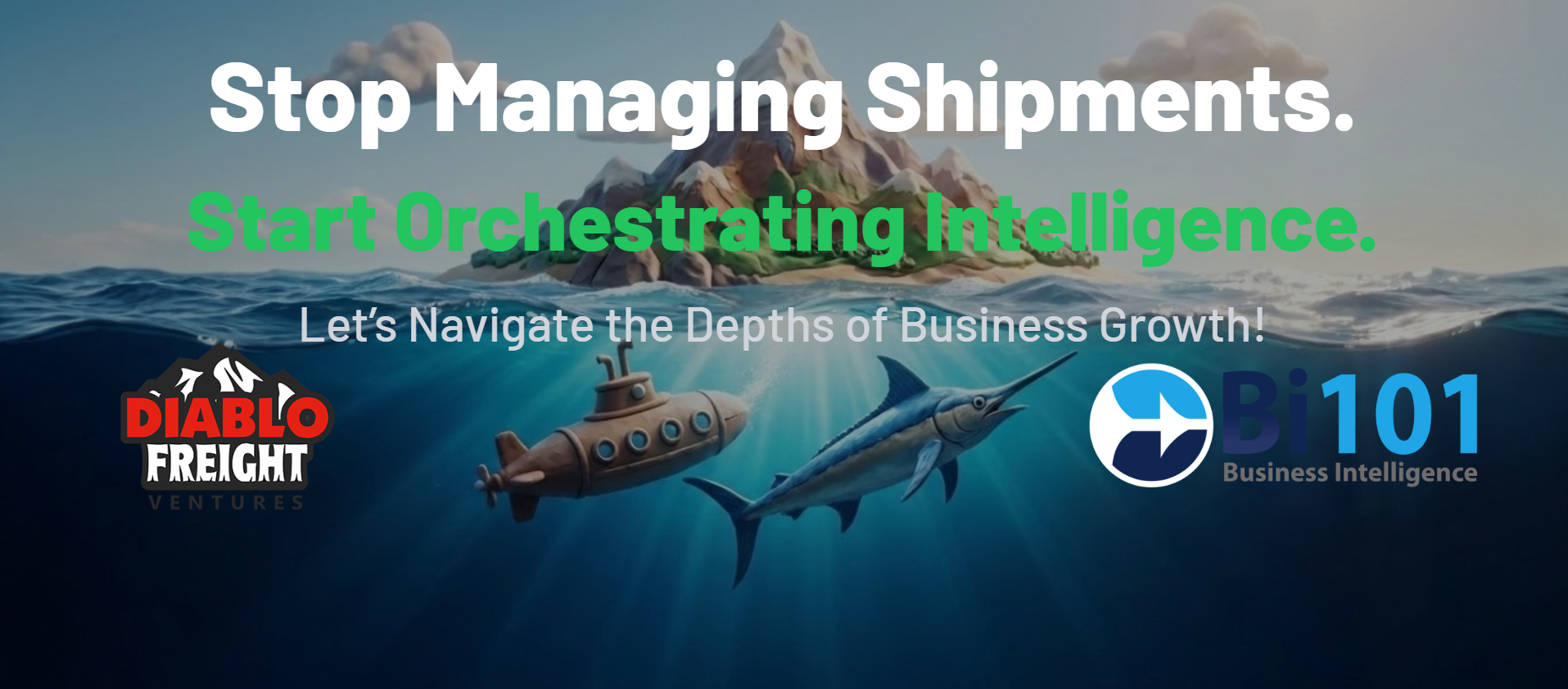 A Claymation style banner for a webinar Bi101 Co-hosted with Diablo Freight Ventures