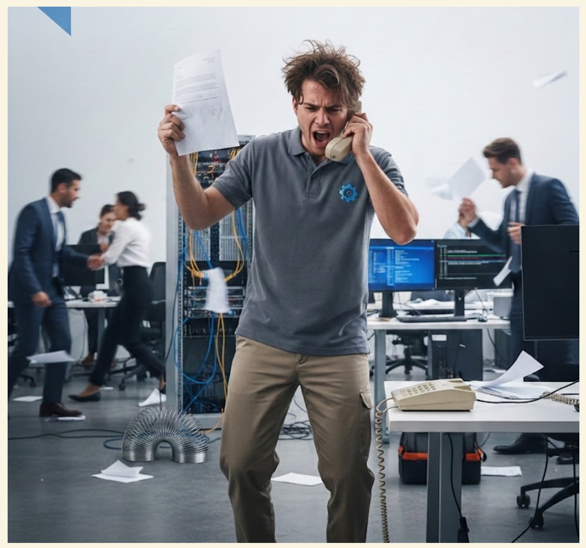 An IT administrator in the chaos a technology tool caused, He's trying to reach out to get a hold of support with no luck.